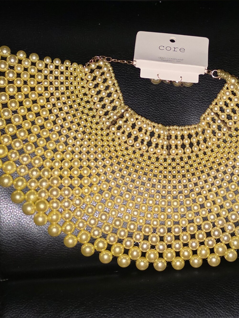 Yellow Pearl Statement Collar Necklace